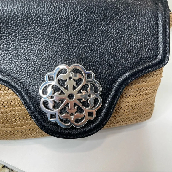Brighton Eve Straw Messenger Cross Body Wheat-Black Handbags quiet luxury - Picture 13 of 16